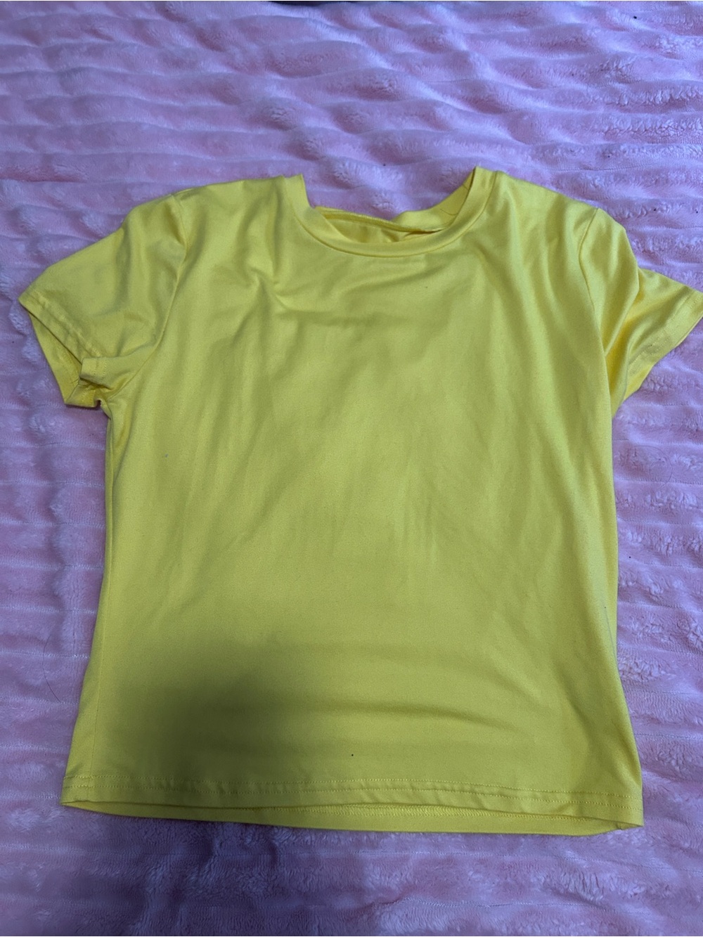 Yellow cropped shirt